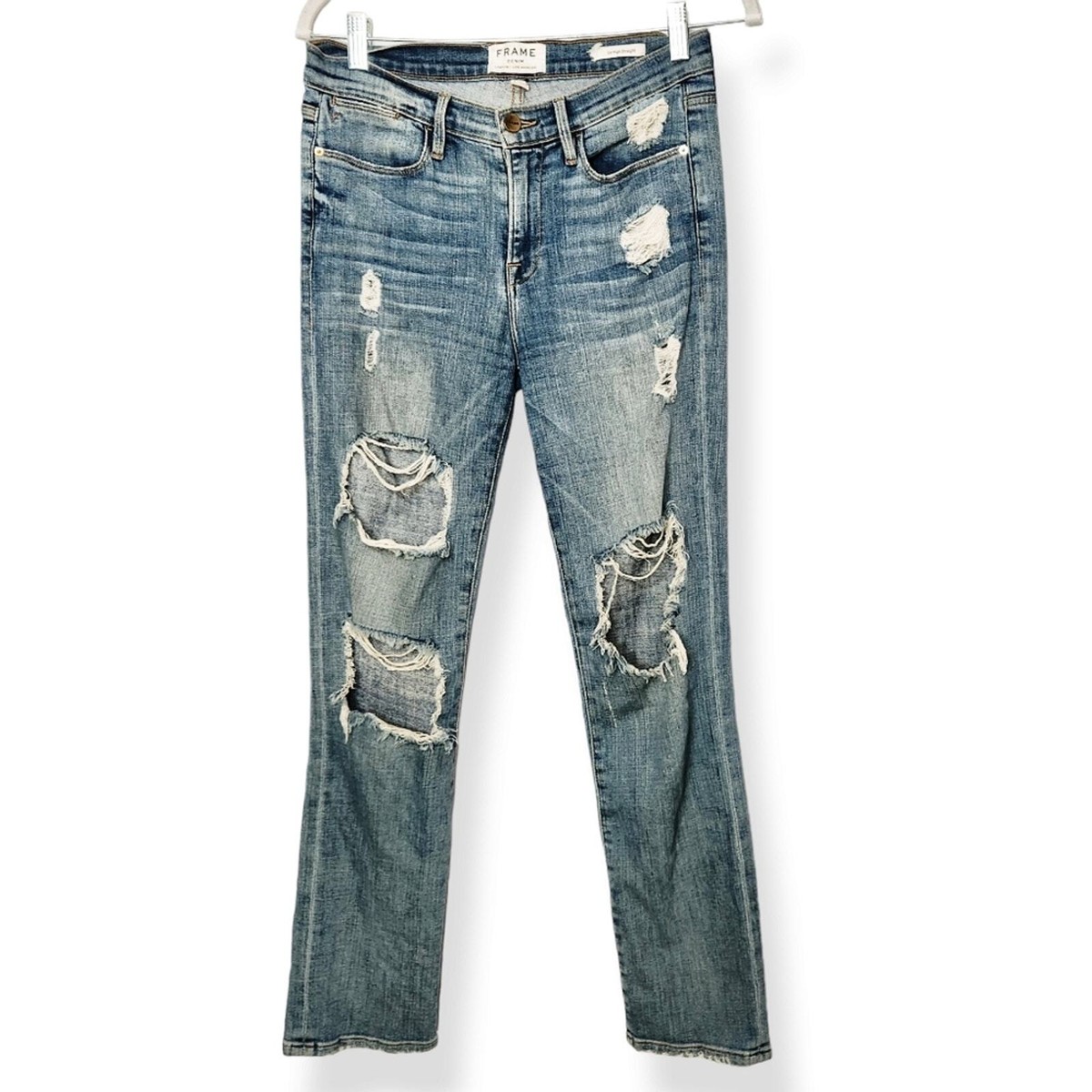 Frame Le High Straight Distressed Frame Denim Le High Straight