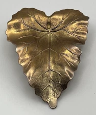 Vntg Leaf Scarf Ring Golden Leaf Motif Scarf Slide Jewelry Nature Naturalistic