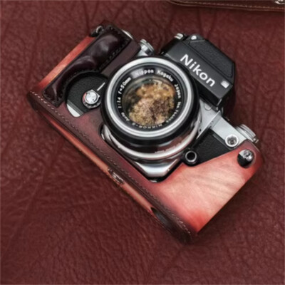 ☆完全動作☆美品！ Nikon F2 50mm F2 レザーケース＃342 Retro Handmade Leather Half Camera Case Bag Protector Cover for