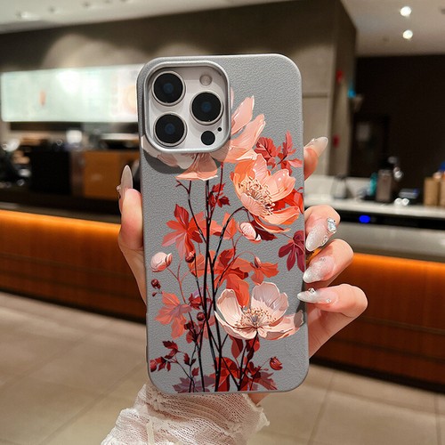 For iPhone 16 15 Pro Max 14 13 12 11 Leather TPU Soft Flower Phone Case Cover - Picture 12 of 22