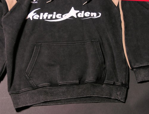 Aelfric Eden Color Blocking Washed Hoodie Black Size S NWT - Picture 4 of 9