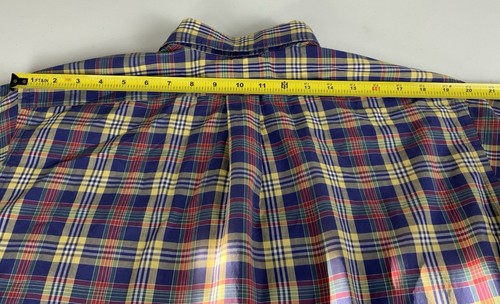 VTG Ralph Lauren Shirt Men's 100% XL Colorful Plaid Button Red Logo (Sm. Stain) - Picture 10 of 11