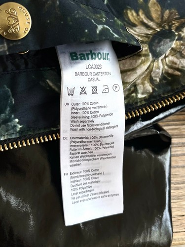 New BARBOUR X HACKNEY Black Casterton Casual Jacket UK 12 EU 38 USA 8 Large BNWT - Picture 16 of 21