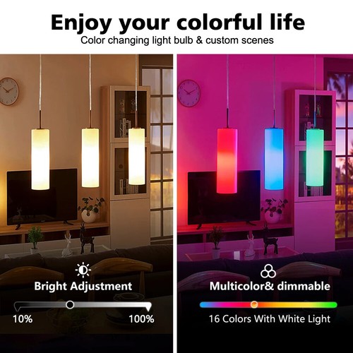 LED RGB Colorful Changing Light Bulb Dimmable Bulbs with Remote Control E27 5W - Picture 13 of 20