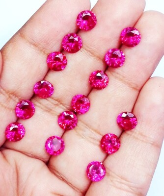Natural Ruby 20 Stück/5 MM Set Zertifiziert 1 Stein Lose Edelstein HR01