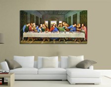 QUADRI MODERNI TELA 100X50 ARREDO ARTE L'ULTIMA CENA LEONARDO DA VINCI CASA