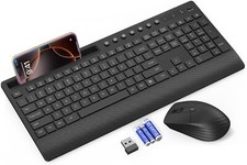 Trueque Wireless Keyboard and Mouse Combo - Full-Size Quiet Keyboard with Pal...