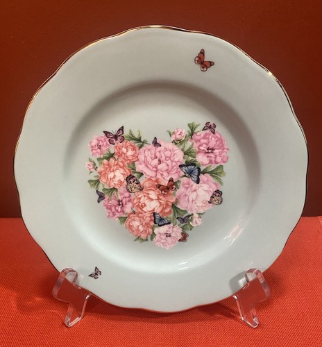 PAIR Royal Albert Miranda Kerr BLESSINGS 8" PLATES Mint Green Butterflies EUC - Picture 12 of 17