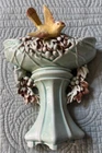 McCoy Birdbath Wall Pocket, Green w/Yellow Bird, 1949, HTF, Excellent Condition!