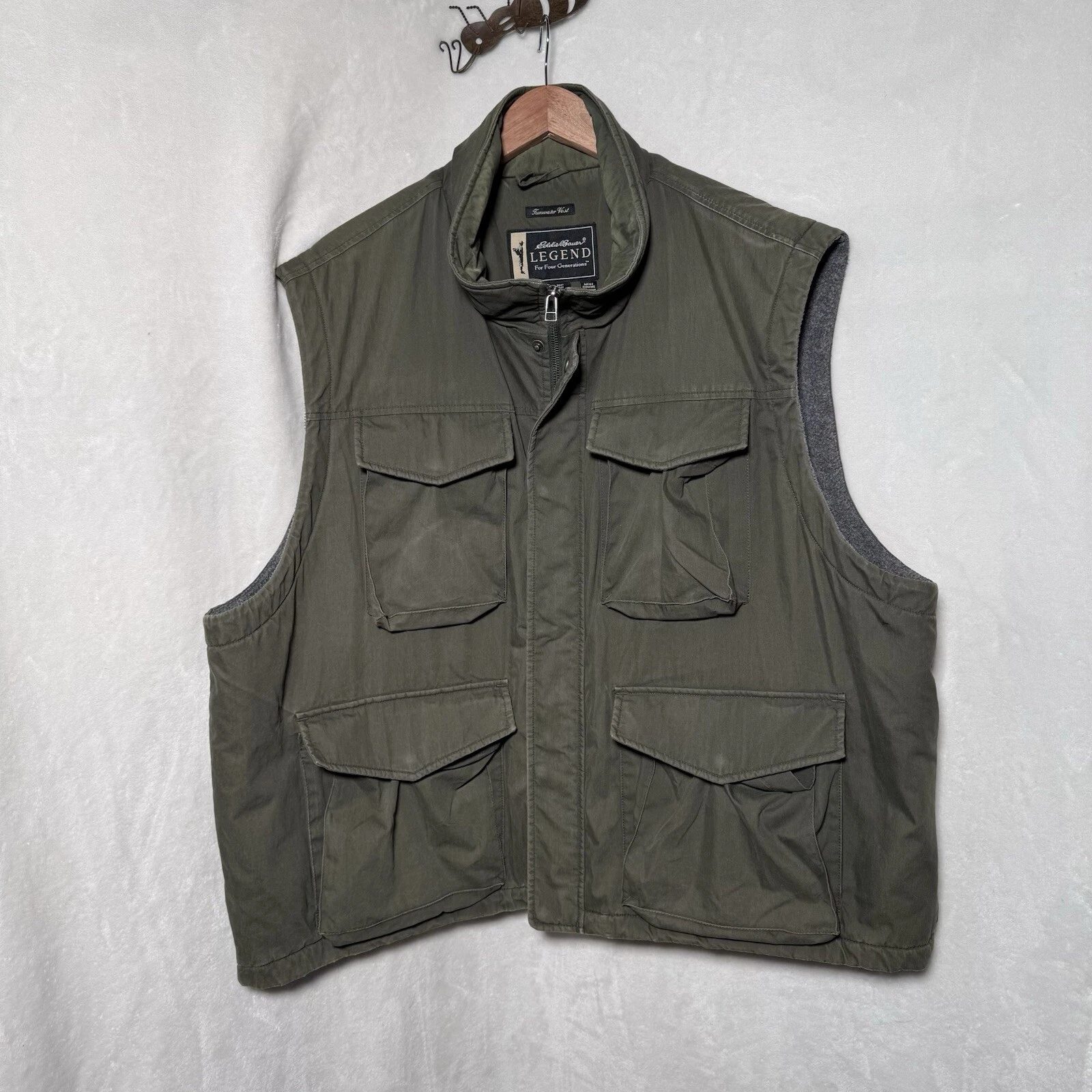 Eddie Bauer Legend Green Fleece Lined Tumwater Outdoors Vest Jacket Mens XXL