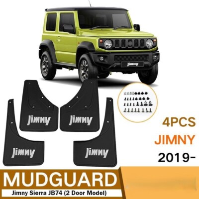 Full Set Black Front Rear Mud Flap Splash Guard For Suzuki Jimny JB64 JB74 19-ON