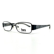 Tempo WM 0010 Bk Eyeglasses Frames Black Rectangular Full Rim 51-16-135