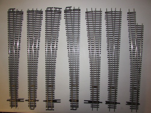 7 SHINOHARA NICKLE/SILVER SWITCH TURNOUTS HO SCALE (LOT 81)