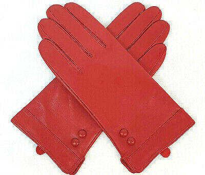 Damen Echt Leder Handschuhe Fleece Gefüttert Gr .6,5   7   7,5   8    8,5  /S235