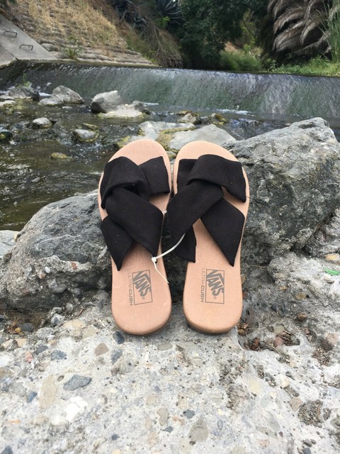 vans black slides womens