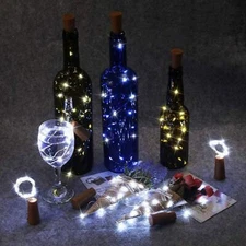 4pcs Wine Bottle Fairy String Lights 20 LED Battery Cork For Party Xmas Wedding