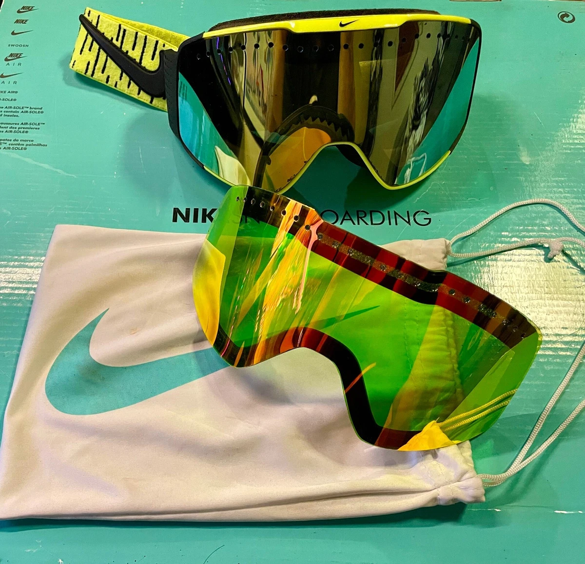 NIKE board スノーボード　ゴーグル　黄色　ナイキ　フェイド Las mejores ofertas en Gafas de sol y gafas para Deportes de