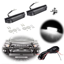 2X Smoke Lens White LED Front Grille DRL Running Light For 2012-up Toyota Tacoma