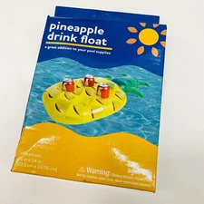Sunnylife Pineapple Drink Float Holder 4 Drinks Drift Inflated 25x14” Age 8+