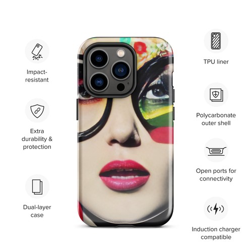 Funda Resistente para iPhone - Moda Genial Estilo Arte Pop Moda Niña Collage  - Imagen 4 de 5