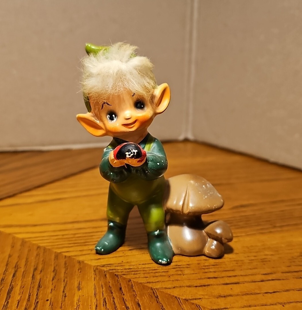 Vintage Josef Originals Woodland Elf Leprechaun 4” Figurine
