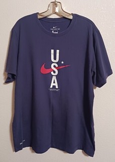 Nike United States Olympic Team Shirt Men's XL Navy Crewneck Dri Fit Team USA