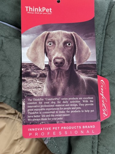 THINKPET perro grueso acolchado cálido abrigo/chaqueta chaleco reflectante verde talla M nuevo con etiquetas - Imagen 7 de 17