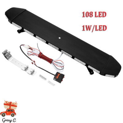  47'' 108 LED STROBE LIGHT BAR AMBER RESPONSE EMERGENCY BEACON WARN TOW TRUCK