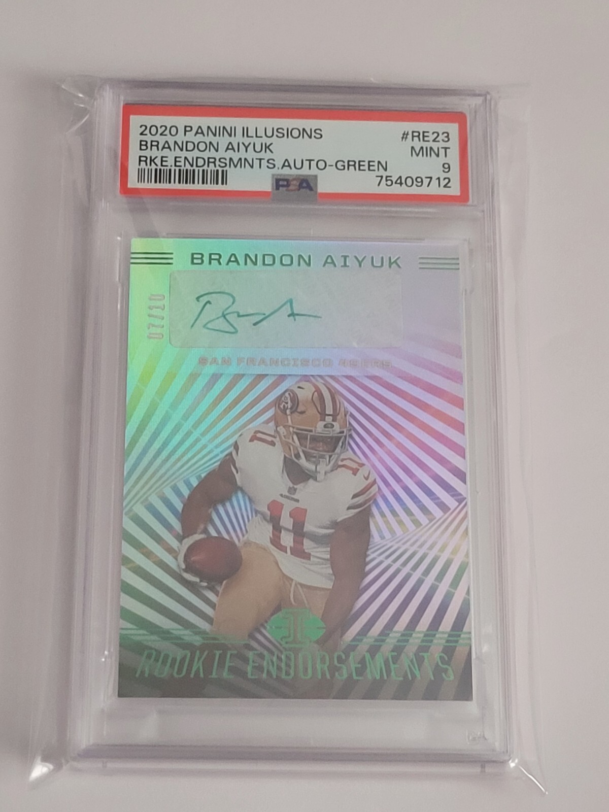 Brandon Aiyuk Panini Illusions Rookie Endorsements Autographs #RE23 Green