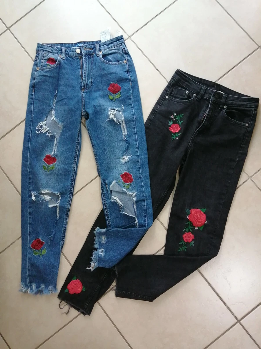 Lotto Stock 2 jeans vita alta donna pull bear h m strappati nero