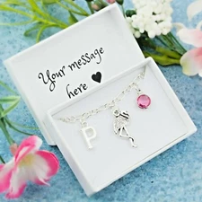 Flamingo Charm Bracelet, Personalised Gift, Tropical Bird Jewellery, Grace Gifts