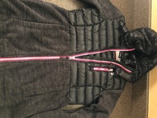 FREE COUNTRY SIZE M 10-12 GIRLS BLACK FULL ZIP INSULATED DOWN HOODED JACKET T314