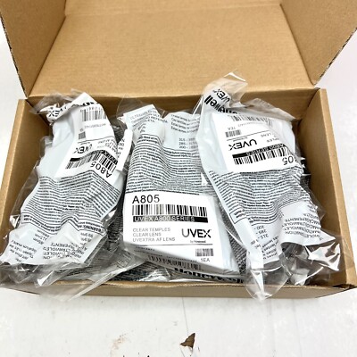 LOT OF 10-A805 UVEX CLEAR TEMPLES CLEAR LENS