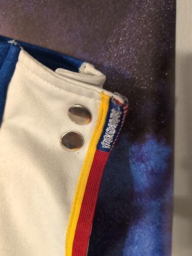 Harlem Globetrotters Platinum Fubu Red White Blue Breakaway Pants Vintage Size L - Picture 4 of 11