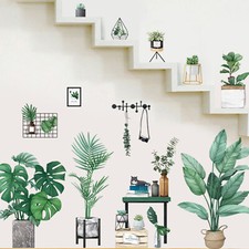 Green Potted Plants Removable PVC WALL STICKERS Living Room Home Decorations