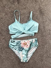 Girls' Tropical Floral Swimsuit 3-Piece with Cover-Up, Size 11-12 Y