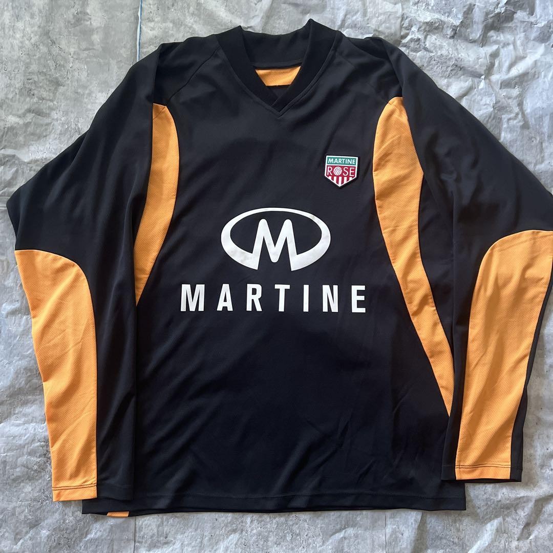 Martine Rose Football Jersey 21SS Long Sleeve Black Orange Size S
