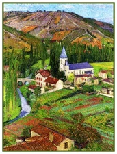 Church in Labastide French Impressionist Henri Martin Counted X Stitch Pattern
