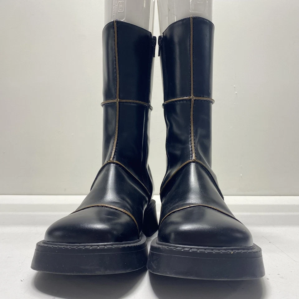 Miista 女式 Marion 黑色皮革中筒靴 6.5 码 — 第 2/4 张图片