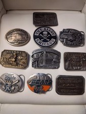 Vintage Belt Buckles .Assorted Lot of 10, Fire Fighter,The Alley Of Chicago Etc