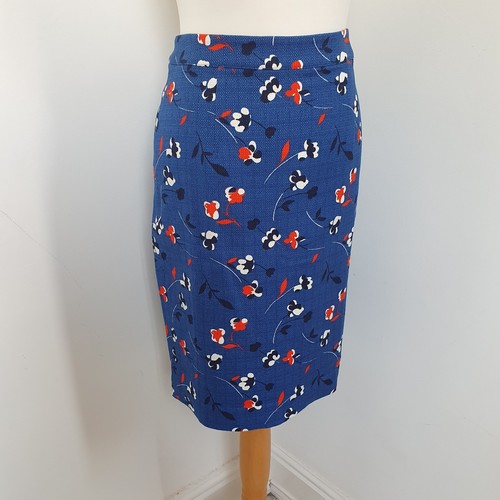 New BODEN Size 12 Blue Floral Textured Martha Pencil Skirt.NWOT - Picture 6 of 14