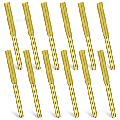 12 Pack Diamond Sharpening Wheels Chainsaw Sharpener Bits Burr Regular, Gold