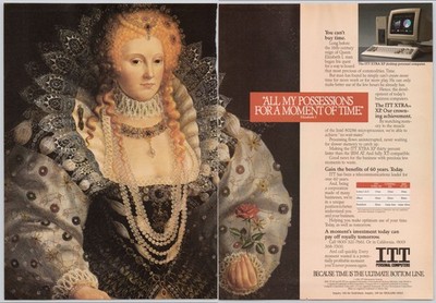 ITT XTRA XP Computer Elizabeth I Time ITT 80286 Microprocessor 1986 Print Ad