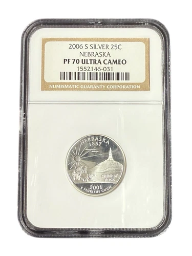 2006-S Silver Quarter Nebraska NGC PF70 Ultra Cameo