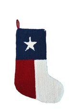 Red White and Blue Texas Christmas Stocking 19" Tall