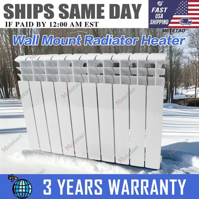 #ad 10 Panels Wall Mounted Radiator Heater for Room Heating Light Weight Aluminum $158.99