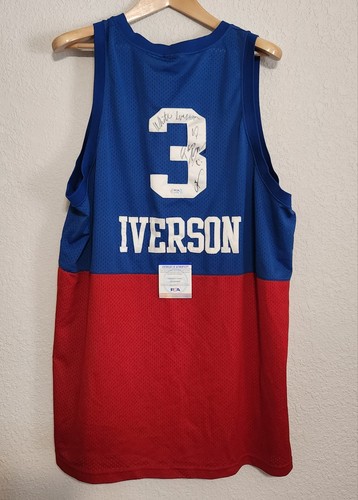 Maillot de basket 76ers de Philadelphie signé Allen Iverson avec COA