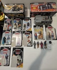 VINTAGE KENNER STAR WARS FIGURES, CARDBACKS, VEHICLE, PARTS LARGE LOT. ORIGINAL