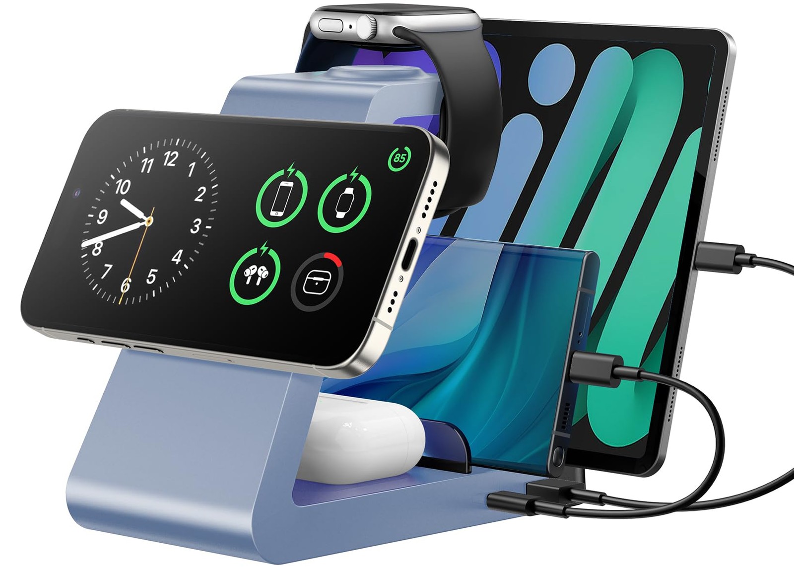 5-in-1 Wireless Charging Station for iPhone with MagSafe Stand Dock-image