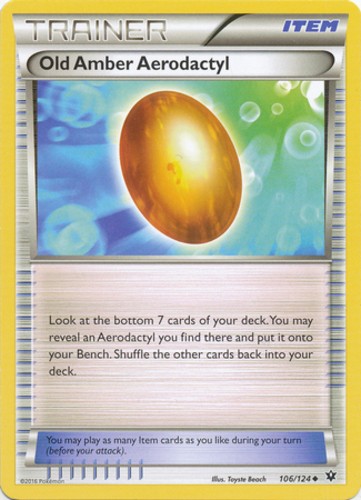 Old Amber Aerodactyl - 106/124 - Uncommon - Moderately Played - Picture 1 of 1